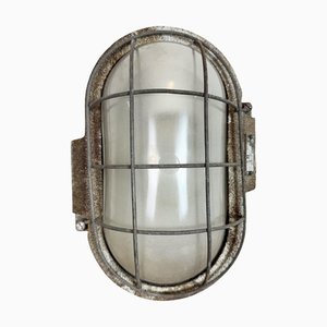 Graue Industrielle Graue Wandlampe aus Gusseisen von Elektrosvit, 1960er