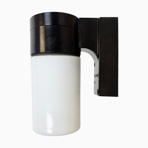 Industrial Brown Bakelite Wall Light with Milk Glass from Elektrosvit, 1960s