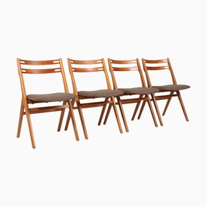 Sedie da pranzo in quercia e teak di Edmund Jørgensen, anni '60, set di 4