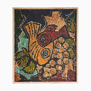 Modernist Fish, Oil on Canvas, 1970s