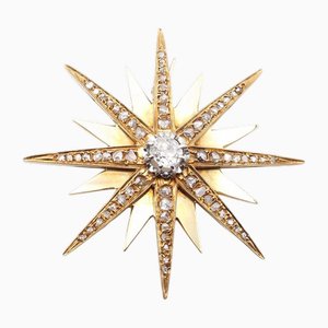 Viktorianische Sternbrosche mit Diamanten