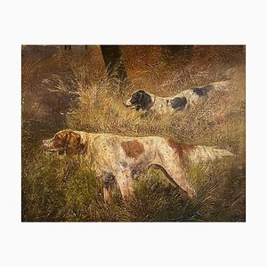 Pointer Dogs, Olio su tela, con cornice