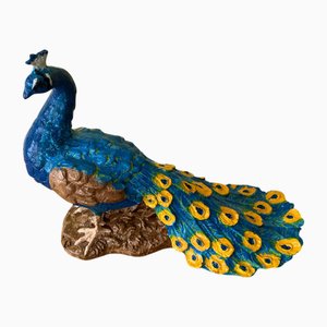Viktorianisches Pfauen-Gartenornament aus Gusseisen