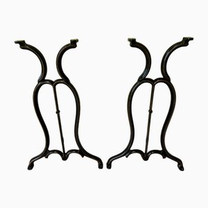 Victorian Hand Painted Cast Iron Table Legs, Set of 2