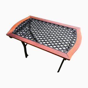 Table Basse de Jardin Victorienne en Acajou et Fonte