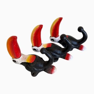 Patères Guinness Toucan en Fonte dans le style de John Gilroy, Set de 3