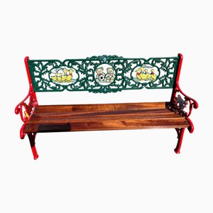 Banc de chambre d'enfant victorien avec animaux de la ferme