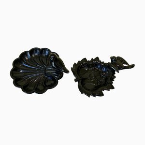 Victorian Cast Iron Free-Standing Bird Baths, Set of 2
