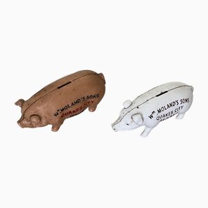Quaker City Sparschweine von Wm Molands Sons., 2er Set