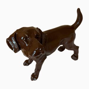 Figurine Victorienne en Fonte d'un Chien Labrador