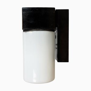 Industrial Brown Bakelite Wall Light with Milk Glass from Elektrosvit, 1960s