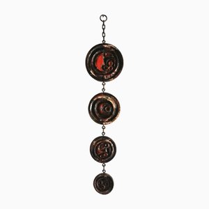 Vintage Ceramic Fat Lava Wall Hanging from Ruscha, West Germany, 1970s