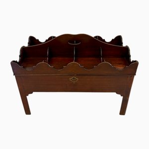 Antique George III Mahogany Free Standing Bottle Stand, 1800s