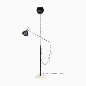 Mid-Century Italian Floor Lamp in Chrome-Plated Metal and Marble, 1960s