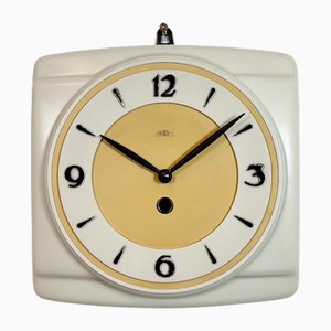 Vintage Beige Bakelite Wall Clock from Prim, 1950s