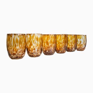 Hot Chocolate Murano Glasses by Mariana Iskra, Set of 6