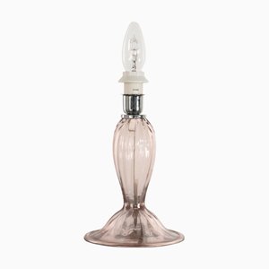 Murano Glass Table Lamp in Pink Color, Italy, 1980s