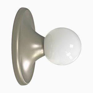 Mid-Century Modern Italian Matte Metal Wall Lamp Light Ball attributed to Achille and Pier Giacomo Castiglioni for Flos, 1960s