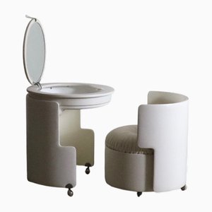 Meuble Dilly Dally en Cuir Blanc par Luigi Massoni pour Poltrona Frau, Italie, 1968, Set de 3