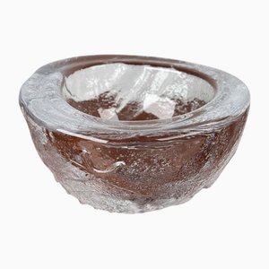Mid-Century Modern Heavy Glass Bowl by Mats Jonasson for Royal Krona, Sweden, 1960s