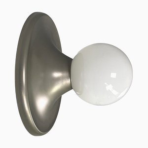 Mid-Century Modern Italian Matte Metal Wall Lamp Light Ball attributed to Achille and Pier Giacomo Castiglioni for Flos, 1960s