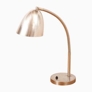 Table Lamp Base and Shade in Sheet Metal & Rod Gooseneck Pressure Switch on the Base from Le Phare Lausanne