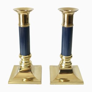 Vintage Kerzenständer aus vergoldetem Messing, 1970er, 2er Set