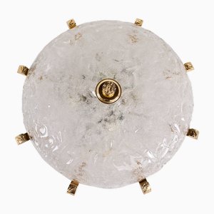 Murano and Golden Brass Ceiling Lamp, 1970s