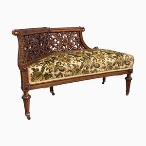 Panca in legno intagliato, 1880