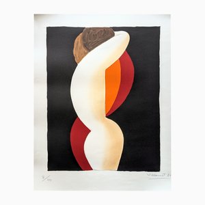 Bernard Villemot, Pareja abrazándose, Litografía en color, años 80