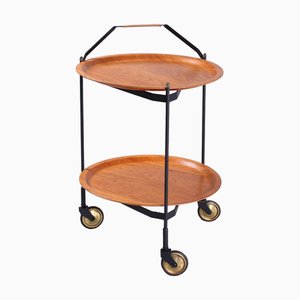 Faltbarer Servierwagen aus Teak von Ary Fanerprodukter Nybro, 1960er