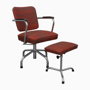 Office Chair and Ottoman in Chrome by Paul Schuitema for Fana, 1960s