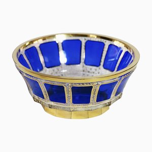Vintage Bohemian Handmade Gilt Glass Bowl