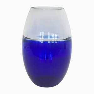 Vase in Calm Blue Murano Glass Crystal, 1990