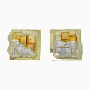 Wandlampen aus Muranoglas, 1970er, 2er Set