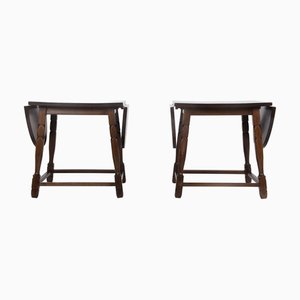 Kleiner dänischer Tisch aus gebeizter Eiche, 1960er, 2er Set
