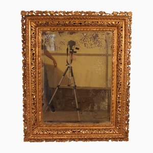 18th Century Italian Mirror in Gilded Wood