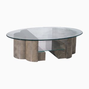 Italian Side Table attributed to Alo Tura in Parchment, 1970s