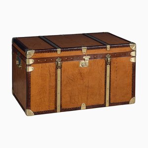 20th Century Leather Clad English Trunk, 1990s