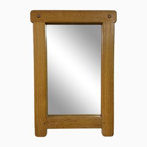 Miroir Brutaliste Vintage en Chêne, Belgique, 1970s