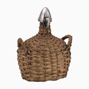 Decanter in argento e vimini di Hukin & Heath, XIX secolo, 1895