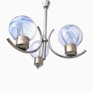 Postmodern Light Blue Murano Glass Membrane Chandelier attributed to Toni Zuccheri, 1970s