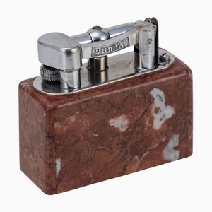 Italienisches Vintage Dunhill Tischfeuerzeug aus rosa Marmor, 1955