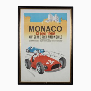 Affiche 20ème Siècle Encadrée Grand Prix de Monaco 1956 par Jean Ramel, 1985