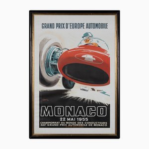 Gerahmtes Vintage 20. Jh. Poster von Monaco Grand Prix von Jean Ramel, 1985