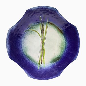 Vintage Vide Poche in Blau, Grün & Weiß, Paolo De Poli zugeschrieben, 1960er