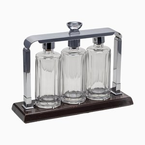 Vintage Italian Art Deco Tantalus Set, 1930, Set of 4