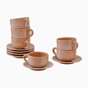 Vintage Keramiktassen, 1980er, 12 Set