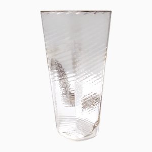 Transparent and Gold Hexagonal Murano Glass Vase attributed to Gino Cenedese for Cenedese, 1950s