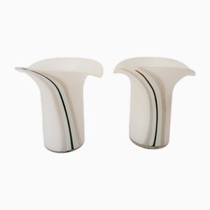 Calla Lampen aus weißem Muranoglas von Murano für VeArt, 2er Set